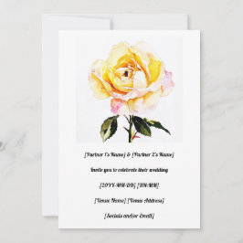 Gorgous Vatten-Painting Gul ros Inbjudningar