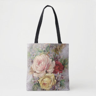 Gorgous Victorian Stil Ro och Small Flowers Tygkasse