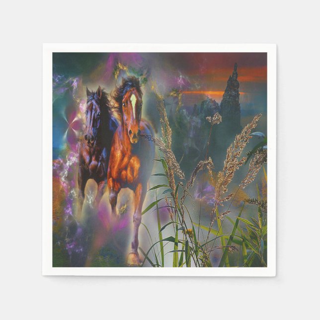 Gorgous Western Horse Napkins Pappersservett (Framsidan)