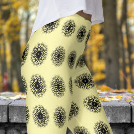 Gorgous White Cream Mandela Mönster Leggings