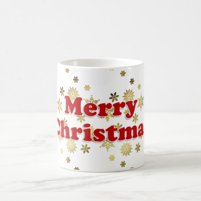 Gorgous White Red och Guld God jul Kaffemugg (Center)