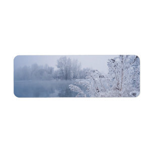 Gorgous Winter Sjö Scene-adressetikett Returadress Etikett