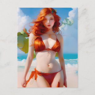 Gorgous Woman i Bikini Vykort