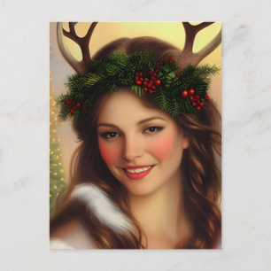 Gorgous Yule Goddess Vykort