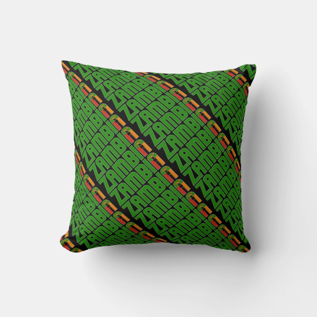 Gorgous Zambia National Flagga Kudde (Framsida)