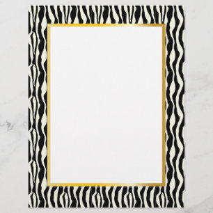 Gorgous Zebra Gräns Stationery - Guld
