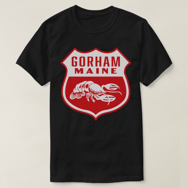 Gorham Maine Retro Shield White T Shirt (Design framsida)