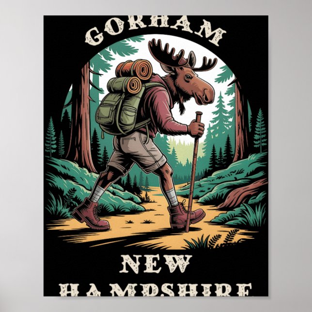 Gorham New Hampshire Nh Berg Hiking Trail Moo Poster (Framsidan)