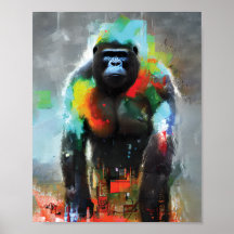 Gorilla Abstrakt Poster