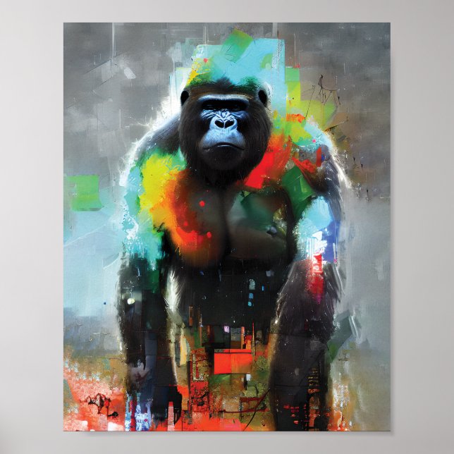 Gorilla Abstrakt Poster (Framsidan)