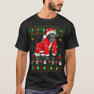 Gorilla Älskare Julafton Matching Santa Ugly Goril T Shirt