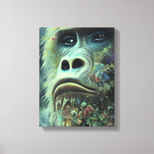 Gorilla and Plants Canvastryck