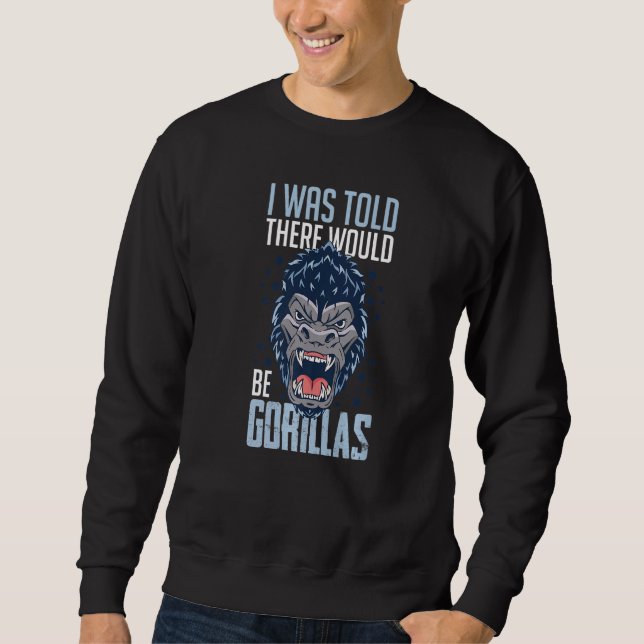 Gorilla Animal Quote Monkey Habitat Silverback Wes Lång Ärmad Tröja (Framsida)