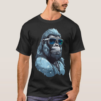 Gorilla Ansikte Arg Growling Scary Silverback Gori T Shirt