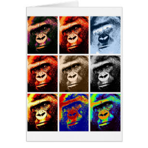 Gorilla Ansikte Hälsningskort