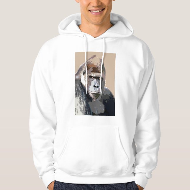 Gorilla Ansikte Hoodie - Gorillas Shirts Animals (Framsida)