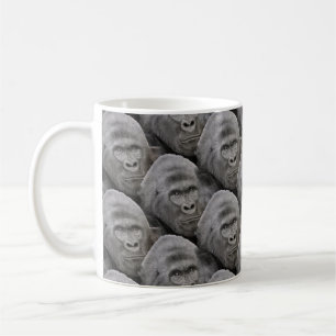 Gorilla Ansikte Mönster Kaffemugg