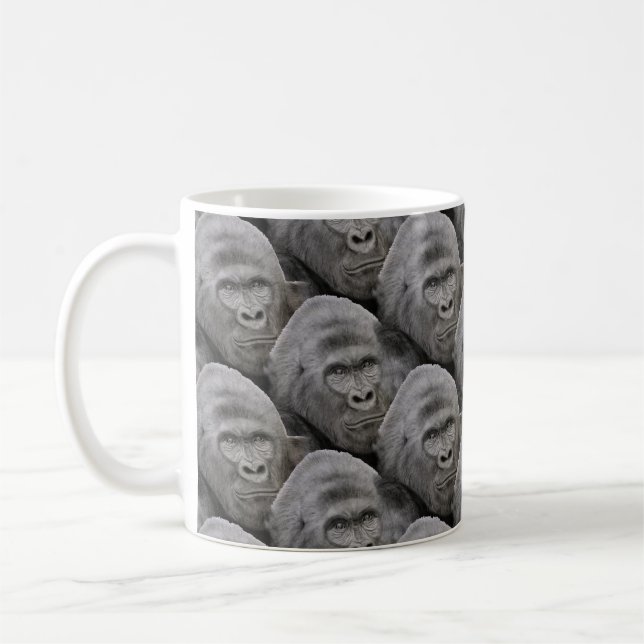 Gorilla Ansikte Mönster Kaffemugg (Vänster)