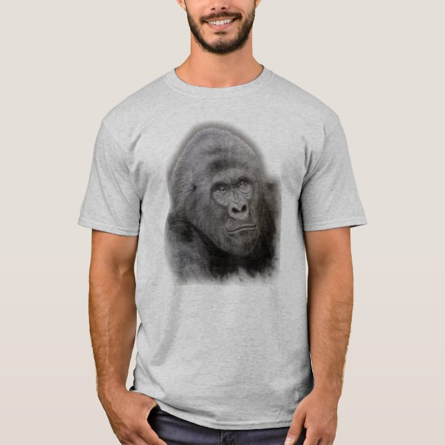 Gorilla Ansikte Mönster T Shirt (Framsida)