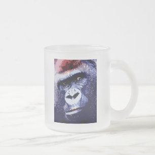 Gorilla Ansikte Pop Art Frostad Glasmugg