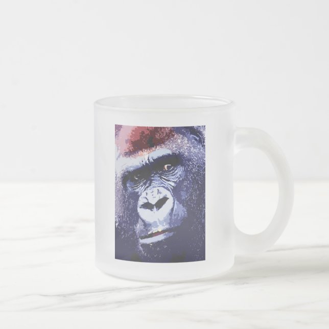 Gorilla Ansikte Pop Art Frostad Glasmugg (Höger)