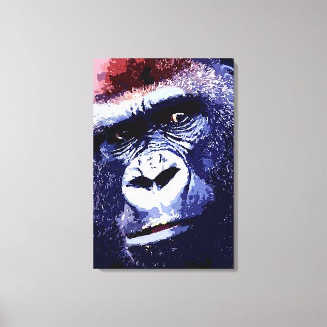 Gorilla Ansikte Pop Art Inkapslad Canvas (Framsida)