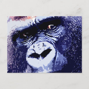 Gorilla Ansikte Pop Art Vykort