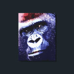 Gorilla Ansikte Pop Art Wrapped Canvas<br><div class="desc">Gorilla Head Pop Art Digital Photography Artwork - Vilda djur Mountain Gorillas Bilder - Mountain Gorilla Ansikte Close look - Primates Artwork</div>