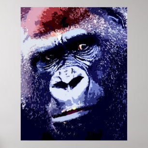 Gorilla Ansikte Poster Skriv ut. Gorilla Poster