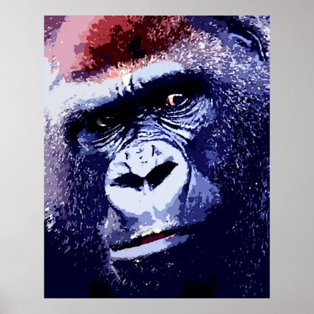 Gorilla Ansikte Poster Skriv ut. Gorilla Poster (Framsidan)