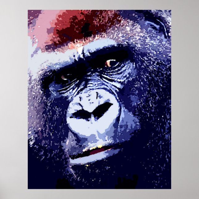 Gorilla Ansikte Poster Skriv ut. Gorilla Poster (Framsidan)
