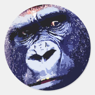Gorilla Ansikte Runt Klistermärke