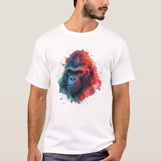 gorilla ansikte t shirt (Framsida)