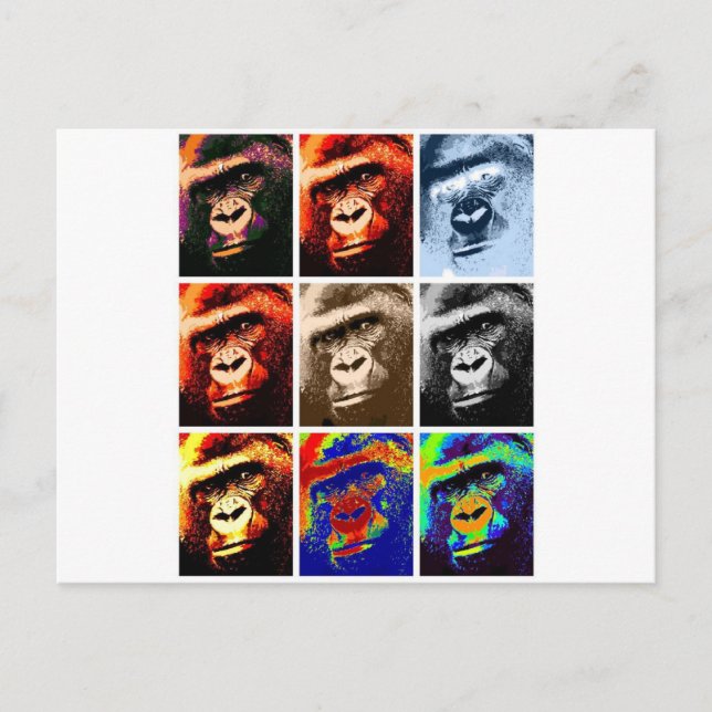 Gorilla Ansikte Vykort (Framsida)
