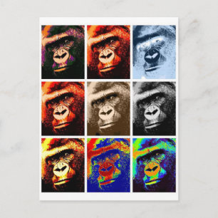 Gorilla Ansikten Vykort