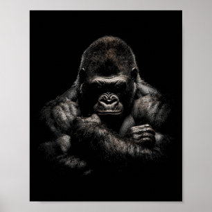 Gorilla Apa Gymkläder Kroppsbyggande Träningsmotiv Poster