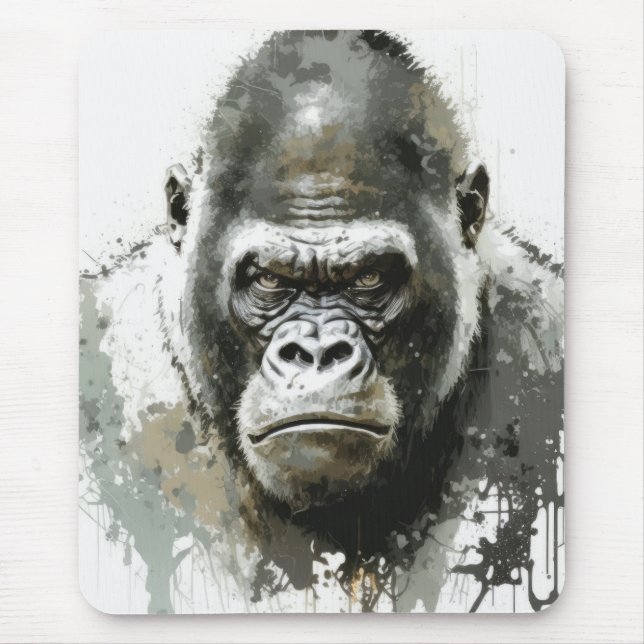 Gorilla Ape Animal Painting Wildlife Forest Musmatta (Framsidan)