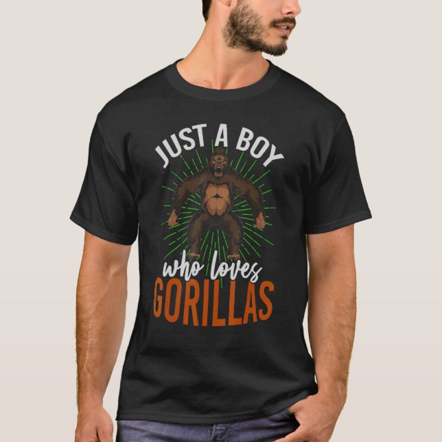 Gorilla Ape Monkey Animal Boys Gorilla T Shirt (Framsida)