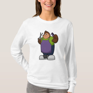 Gorilla as Hairdresser with Scissors & Comb T Shirt