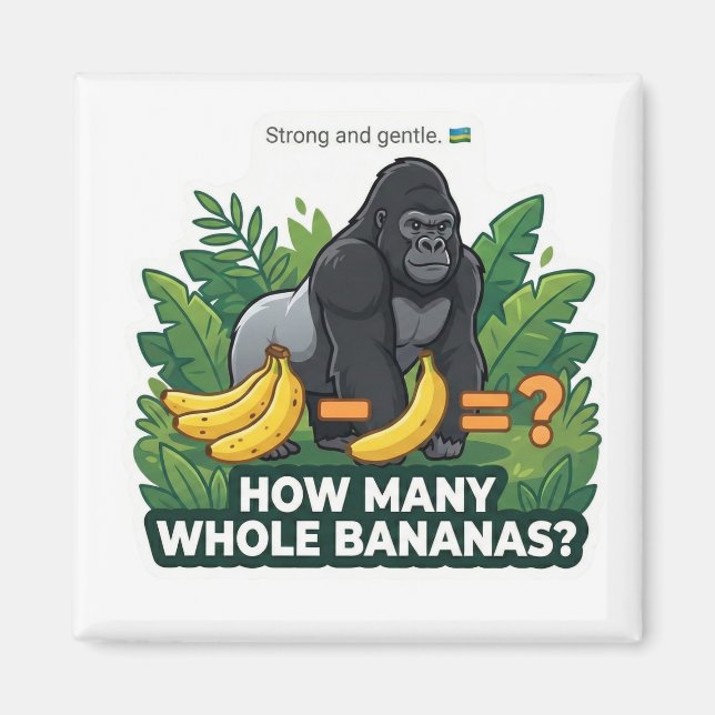 Gorilla Bananer Matematik Magnet (Framsidan)