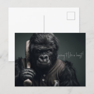 Gorilla Baseball Player Vykort