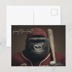 Gorilla Baseball Player Vykort