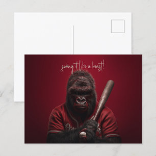 Gorilla Baseball Player Vykort