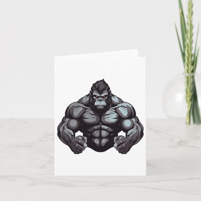 Gorilla Beast Bodybuilding der Workout Gym Bodybui Kort (Framsida)