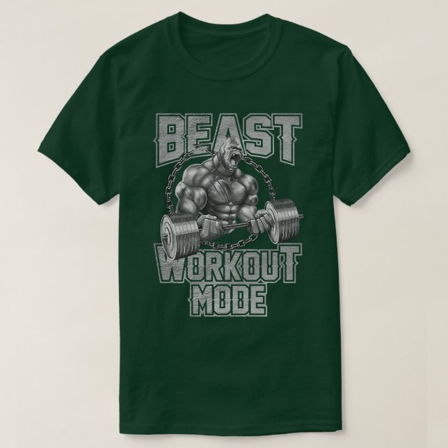 Gorilla Beast-bodybuilding för arbetsläge T Shirt (Design framsida)