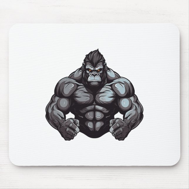 Gorilla Beast Kropp Bodybuilder Träning Gym Kraftt Musmatta (Framsidan)
