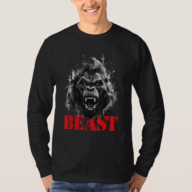 Gorilla Beast MMA Fighter Boxing Motivation Gym Wo T Shirt (Framsida)