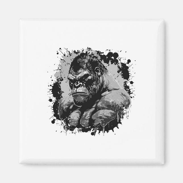 Gorilla Beast Muskler Träning Bodybuilding Boxning Magnet (Framsidan)