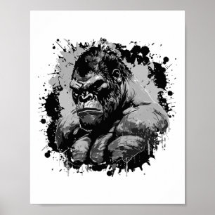 Gorilla Beast Muskler Träning Bodybuilding Boxning Poster