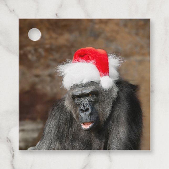 Gorilla Biddy i en julafton Gåvor Etiketter (Framsida)